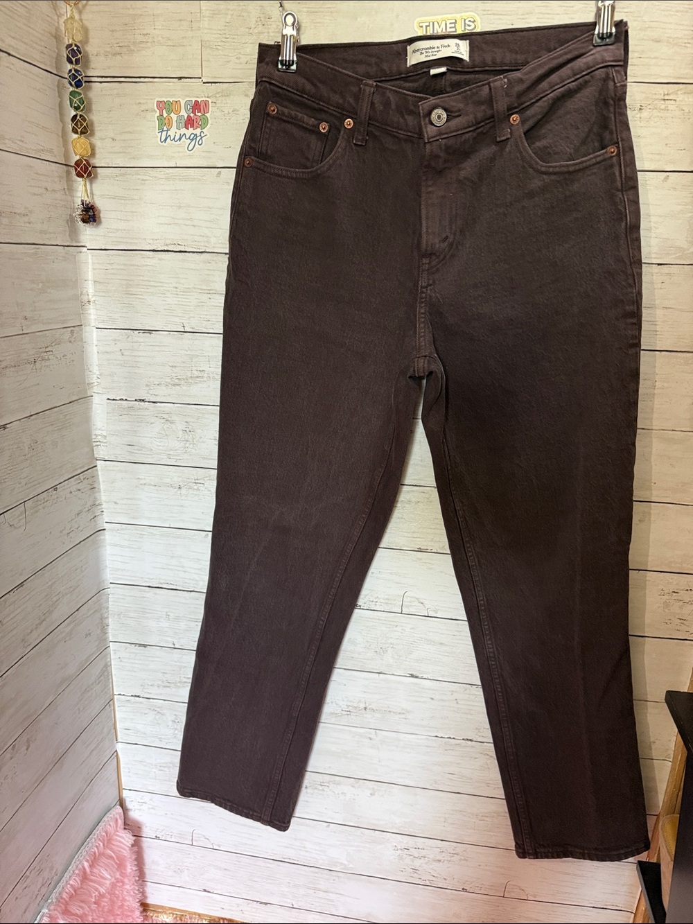 Abercrombie & Fitch ’90s Straight Jeans Size 26 / 2S Brown Mid Rise